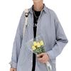 Camisa de manga comprida listrada pequena estilo japonês, meninos, verão 2024, estilo Hong Kong, moda, camisa solta vertical