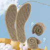 5 pares de plantilla de lino, plantilla de algodón de artemisa, para pies sudorosos en verano, desodorante, transpirable, absorbente de sudor, plantilla para hombre y mujer