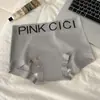 Calzones Lisos de Seda Helada con Estampado de Letras para Mujer, Nuevos Boxer Briefs Sexys Transpirables para Mujer de Cintura Media-Alta