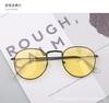 3447 Gafas de Sol Metálicas de Moda para Mujer Montura Redonda Retro Coloridas con Lentes Reflectantes Gafas de Moda Transfronterizas Europeas y Americanas