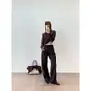 Design retrô moderno, jeans de ganga soltinhos e fluidos, casuais e adequados para o dia a dia, calças jeans de perna larga com corte curvo para mulheres, outono