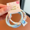 Goma para el pelo de lunares florales versátil estilo coreano para mujer, Goma de pelo de alta gama, Cuerda para el pelo, Elástico para coleta, Accesorio para el pelo