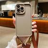 Adecuado para iPhone15 cordón funda para teléfono móvil 16PROMAX color sólido cuerda ancha Apple 14 funda protectora diagonal