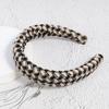 Diadema de Otoño e Invierno a Cuadros Pata de Gallo Transfronteriza Retro de Ala Ancha con Top Craneal Alto para Estampar el Cabello Adorno para la Cabeza Versátil Accesorios para Lavar el Cabello para Mujer