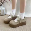 Zapatos Mary Jane de Moda Versátiles Estilo Retro Francés para Faldas, Zapatos Birkenstock con Plataforma de Suela Gruesa que Aumentan la Altura, Nuevos para Primavera y Otoño 2025