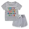 2023 Verão Infantil em torno do pescoço T-shirt hot pants coreano casual assentamento camisa absorvente de suor doces terno de camiseta infantil