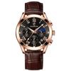 Reloj BINBOND deportivo multifuncional de tres esferas con cronógrafo de seis agujas, resistente al agua y luminoso para hombre.