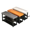 Banqueta para zapatos en la entrada de casa, zapatero simple con asiento, banco de almacenamiento, banco integrado de arte en hierro para cambiarse los zapatos en la entrada