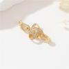 Collar Zhongxing 14k Oro Verdadero Micro-incrustado Zirconio Hebilla de Conexión Cabeza Hebilla de Perla Cabeza Hebilla Cuerda de Tracción en Espiral Accesorios DIY Hechos a Mano