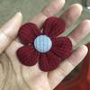 Hebilla Tejida de 5 cm Cosida a Mano Flor de Cinco Pétalos Flor de Tela Hecha a Mano Adornos para el Cabello Tocado Accesorios para Horquillas DIY