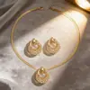Pendientes de Aro y Collares de Moda Europeos y Americanos Transfronterizos, Conjunto de Joyería de Moda Único y a la Moda