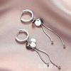 Pendientes de aguja de plata 925 para mujer, largos con borlas, diseño de nicho, con temperamento de celebridad de Internet de Corea del Sur.