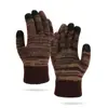 Guantes de Pantalla Táctil Cálidos para Otoño e Invierno de Cinco Dedos Tejidos con Forro de Felpa Engrosados para Montañismo al Aire Libre, Guantes de Lana a Prueba de Frío y Cálidos para Ciclismo