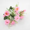 Buquê de flores artificiais de alta qualidade, modelo Imperial Concubine, com 7 rosas pequenas e 14 rosas pequenas em formato de diamante.