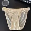 Suave como Sempre~ Calcinhas de Renda para Mulheres, Estilo Japonês Vazadas Sexy Puro Desejo com Fenda Alta em Cetim Seda Gelada Calcinhas para Mulheres