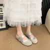 Zapatillas de media punta retro de un paso, nuevas, con suela gruesa, puntera cerrada, sandalias de boca poco profunda, Mary Janes 2026, zapatillas de mujer para exteriores