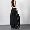 Pantalones casuales de pierna ancha holgados de color liso para mujer, nuevo estilo primavera/otoño 2026, pantalones deportivos casuales rectos con cordón, línea A adelgazante