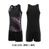 Traje de Treino de Atletismo Masculino Estampa de Fonte Uniforme de Equipe de Competição Teste Colete de Sprint Roupa Esportiva Traje de Corrida de Maratona Feminino