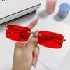 Nuevas gafas de sol cuadradas sin marco con decoración de guepardo, estilo europeo y americano, personalizadas, de metal retro.