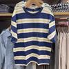 Camiseta de Verano 2023 para Hombre y Mujer, Holgada, de Rayas, Manga Tres Cuartos 455414 457930 457931