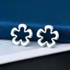 Nuevo Colgante de Flor Hueca Brillante de Plata de Ley Sólida S925 Cuentas Espaciadoras Pequeñas para Pulsera de Cristal DIY Accesorios de Collar