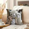 Fronha de Almofada de Alpaca Fofa, Pelúcia Curta Amiga da Pele com Estampa de Animal, Capa de Almofada Decorativa para Sofá de Sala de Estar, Design Adorável de Animal