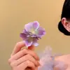 Grampo de cabelo com borla em forma de sino de flor oval incrustado de diamantes, estilo étnico, leve, luxuoso, elegante, lateral, bico de pato, acessórios de cabelo requintados e luxuosos