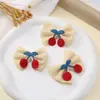 Lazo de Cereza Tejido de Dibujos Animados Lazo de Tela de Color Sólido Lazo DIY Accesorios para Ropa Infantil Accesorios para el Cabello Lazo