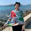 Chal de Estilo Étnico para Verano Mujer 2026 Nuevo Estilo Viaje a Yunnan Protección Solar Bufanda de Seda con Borlas Toalla de Playa