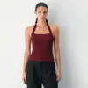 Top Deportivo Halter sin Espalda para Mujer de Amazon, Ropa Exterior Sexy de Verano Ajustada, Top Corto sin Mangas de Cuello Cuadrado Bm
