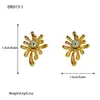 Brincos de Ouro em Formato de Fogos de Artifício Estilo Novo Europeu e Americano Lugong para Mulheres, Brincos Exagerados Estilo Metal com Argola e Brincos
