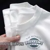 Camiseta Unisex de Algodón Puro Pesado Cuello Redondo Manga Corta Estilo Chino Verano Tendencia Capa Base Ins Camiseta Manga Corta