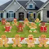 Decoraciones Navideñas Transfronterizas para Fiesta en el Jardín Señal de Hombre de Jengibre Navideño para Césped Exterior de Jardín
