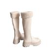 Botas de moda para mujer, otoño e invierno 2024, nuevas, gruesas, cálidas, de algodón, con suela gruesa, adelgazantes, con tacón grueso y forro polar.