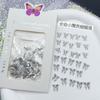 Manicure mini liga borboleta joias mistas prata elfo borboleta na Internet celebridade estilo unhas joias laço