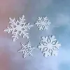 Nueva Navidad Feliz Año Nuevo Copo de Nieve Cuatro Piezas Acrílico Fiesta de Cumpleaños Tarjeta para Pastel Decoración de Pastel de Fiesta