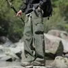 Calças casuais masculinas, calças compridas tecidas estilo americano para trabalho casual, perna larga, corte solto, cintura elástica, calças casuais versáteis