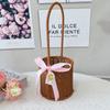 Cesta de almacenamiento tejida similar al ratán, cesta de regalo de frutas, cesta de regalo portátil, regalo de mano de dama de honor, caja vacía, caja de regalo, cesta de flores