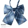 Cuello de Camisa con Lazo de Cuadros Estilo Japonés JK Flor para Mujer Estilo Universitario Foto de Graduación Camisa con Lazo Gratis Traje de Buceo con Lazo