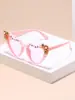 Novos Óculos de Sol de Moda com Lente em Formato de Coração Pêssego com Moldura Cruzada "Noiva" com Diamantes para Homens e Mulheres Estilo Europeu e Americano Óculos de Sol Decorativos Personalizados