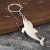 Al por mayor de punto Metal Creativo Ballena Oceánica Llavero Anillo de Cadena Nuevo Souvenirs de Viaje de Acuario Extranjero