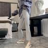 851 Primavera y Otoño de Bienestar Pantalones Acampanados de Cintura Alta para Mujer Pantalones Casuales de Hilo Delgado Ligeramente Acampanados para Exteriores de Nueve Puntos Sueltos Adelgazantes
