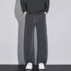Calça Casual Masculina de Alta Qualidade Outono Novo Estilo Americano High Street Elástica Perna Larga Esportiva Longa Masculina