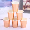 Vajilla desechable, platos de papel dorados, vasos, popotes, platos para pastel de oro rosa engrosados, suministros para fiesta de cumpleaños