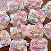 Personajes de Dibujos Animados Infantiles Anillos para el Cabello Rosas Niñas Bebé Gato Brillante Tarjeta Juego Independiente de 5 Pares Cuerda para la Cabeza de Jardín de Infancia
