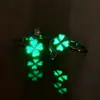Anillo Luminoso de Trébol de Cuatro Hojas Japonés y Coreano Elemexsu Nicho Anillo Ajustable en Vivo para Pareja para Novia