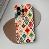 Estilo Boêmio Étnico Popular Colorido Geométrico Losango 18Pm Cobertura Total Capa Dura para iPhone17 Camada Única Capa de Celular