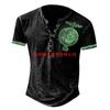 Nova venda quente transfronteiriça 3D impressão digital masculina rua esportes moda tendência Templário manga curta abotoadura aberta