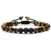 El más vendido de Amazon Pulsera de Piedra Ágata Negra Mate Ojo de Tigre con Cuentas Pulsera de Regalo de Cumpleaños Pulsera Tarjeta Pulsera al por Mayor