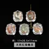 Cristal Natural Água-Marinha Forma Oval Liga Caixa Mágica Acessórios para Joias DIY Pulseira Produtos Semi-Acabados Atacado